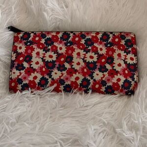 Floral Red and White Wallet